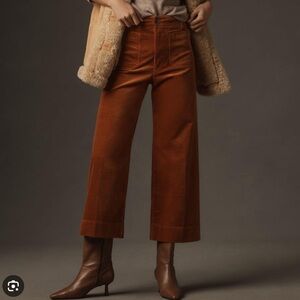 Anthropologie Colette Cropped Wide-Leg Corduroy Pants